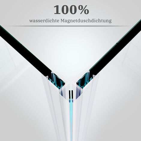 SONNI Duschkabine Eckeinstieg Faltbar 180º Falttür Dusche Duschabtrennung 6mm NANO Glas H:195cm 90x90cm