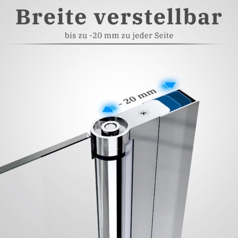 SONNI Duschkabine Eckeinstieg Faltbar 180º Falttür Dusche Duschabtrennung 6mm NANO Glas H:195cm 90x90cm