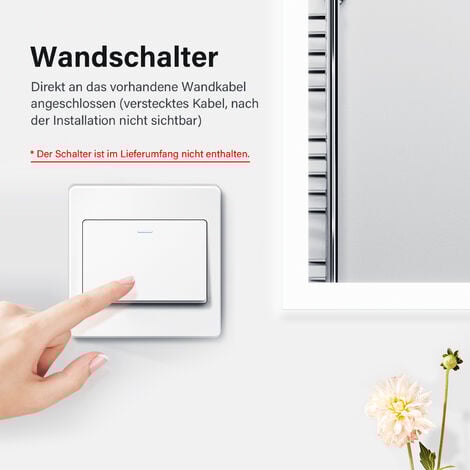 SONNI Badspiegel LED Beleuchtung Badezimmerspiegel mit LED Beleuchtung Wandspiegel Lichtspiegel 60x50cm,Energiesparender,IP44