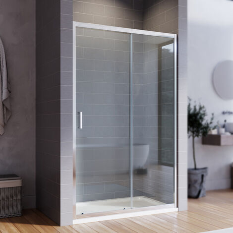 SONNI Duschkabine Duschtüren 100x185cm Duschschiebetür Dusche Nischentür Einzelschiebetür Glasschiebetür ESG Glastür