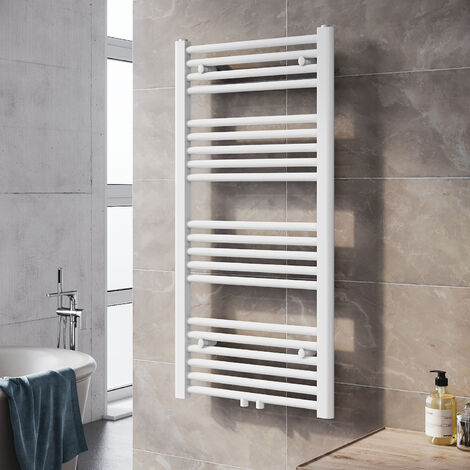 SONNI kleine Heizkörper Handtuchtrockner Bad Badheizkörper Handtuchhalter Weiß 1000x500mm 443 Watt
