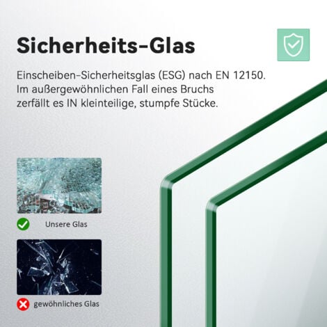 SONNI Badewannenaufsatz schwarz faltbar NANO ESG glas Höhe:140 cm ohne Seitenwand