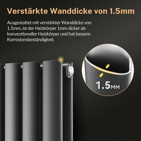 SONNI Design Flachheizkörper Horizontal Heizkörper wohnzimmer Heizung Röhrenheizkörper Anthrazit 600x770mm,Doppellagig,978 Watt,15-22m²