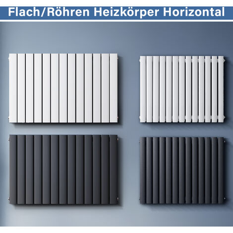 SONNI Design Flachheizkörper Horizontal Heizkörper wohnzimmer Heizung Röhrenheizkörper Anthrazit 600x1006mm,Doppellagig,1173 Watt,20-28m²