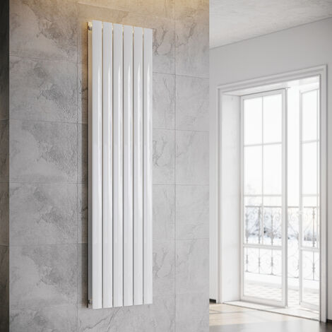 Design Heizkörper Vertikal 1800 Paneelheizkörper mittelanschluss Flachheizkörper Weiß 1800x465mm,Doppellagig,1598 Watt,22-31m²