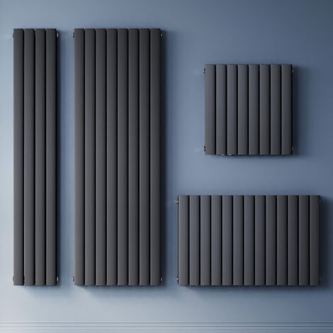 SONNI Design Flach Heizkörper Anthrazit Paneelheizkörper Vertikal/Horizontal,Einlagig/Doppellagig 630x619mm Horizontal Einlagig 421 Watt