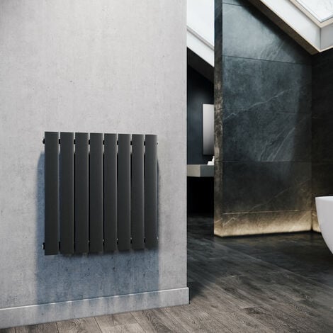 SONNI Design Flach Heizkörper Anthrazit Paneelheizkörper Vertikal/Horizontal,Einlagig/Doppellagig 630x619mm Horizontal Einlagig 421 Watt