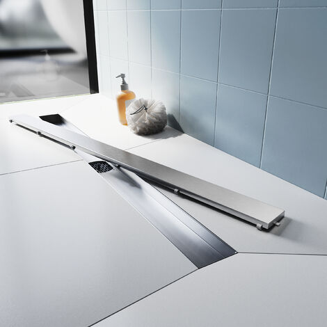 SONNI Duschrinne Duschablauf Extra Flach Edelstahl Badezimmer Ablauf Bodenablauf Länge:70cm,Breite:70mm,2 in 1 Befliesbar