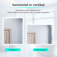 SONNI Badspiegel Lichtspiegel Kupfer/bleifreie Spiegel Wandspiegel 80 x 60cm kaltweiß IP44 energiesparend