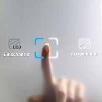 SONNI Badspiegel mit LED-Beleuchtung Lichtspiegel mit Touch-Schalter 60 x 80 cm kaltweiß IP44 Badezimmer Wandspiegel mit Touch-Schalter Beschlagfrei Badezimmerspiegel - verchromt