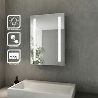 SONNI Bad Spiegelschrank mit Beleuchtung LED Licht Badezimmer Spiegelschrank Bad Hängeschrank mit Beschlagfrei 50 x 70 cm