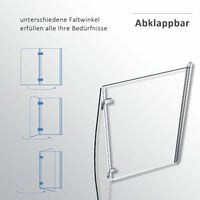 SONNI Badewannenaufsatz Faltwand Glas für Badewanne Duschabtrennung Duschwand 2-teilig H.140xB.120cm Chrome,ohne Seitenwand
