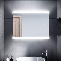 SONNI LED Badspiegel mit Beleuchtung Wandspiegel Badezimmerspiegel Touch Beschlagfrei - verchromt