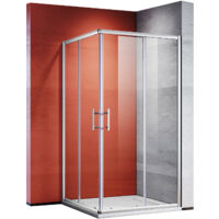 SONNI Duschkabine Eckeinstieg Dusche Schiebetür Duschabtrennung Duschwand Schnellfreigabefunktion ESG glas 75x75x185cm
