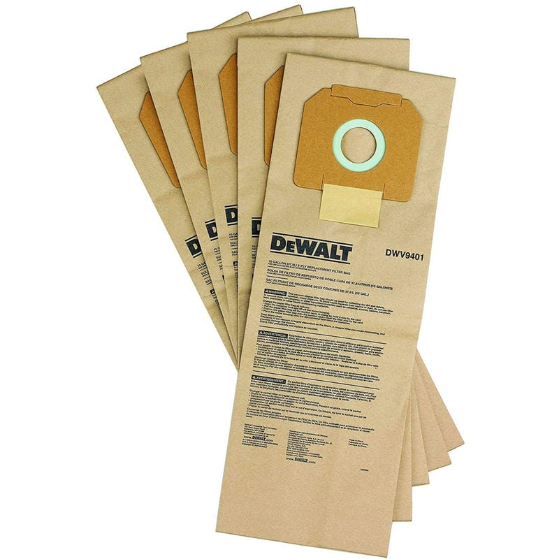 Dewalt DCV9401-XJ Paper Bags For DCV586M Dust Extractor Pack of