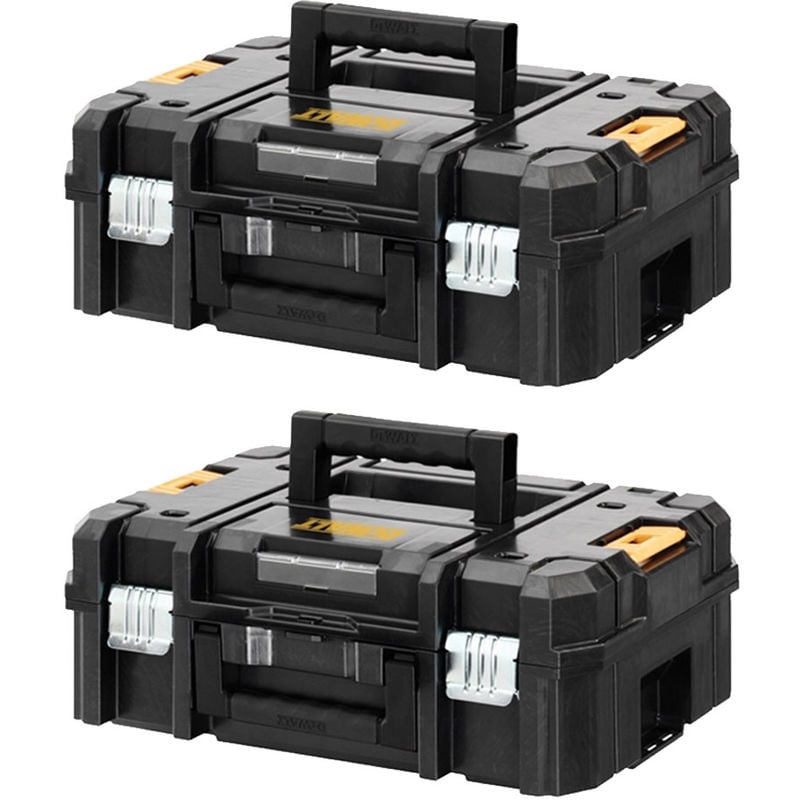 Dewalt DWST1-70703 TStak II Power Tool Storage Box 13.5L T-STAK Case - Twin  Pack