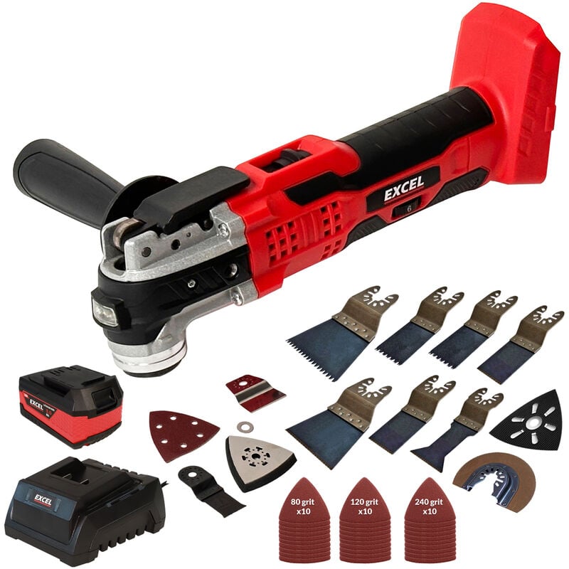 Excel 18V Oscillating Multi Tool with 1 x 5.0Ah Battery Charger