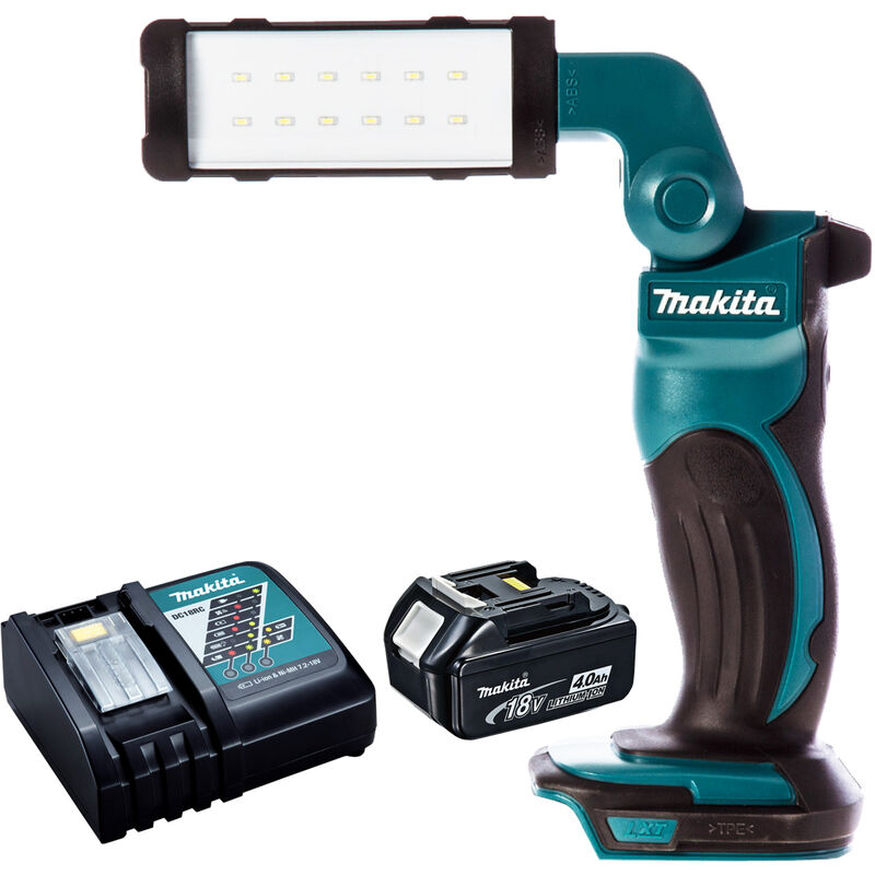 Makita DML801Z 18V Rechargeable Florescent 12 LED Light Torch with x  4.0Ah Battery  Charger