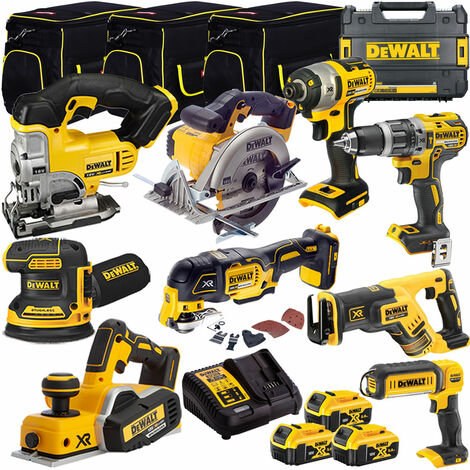 Dewalt 18V 9 Piece Power Tool Kit with 3 x 5.0Ah Batteries T4TKIT 9715