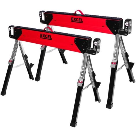 Steel Sawhorse Adjustable Legs Twin Pack