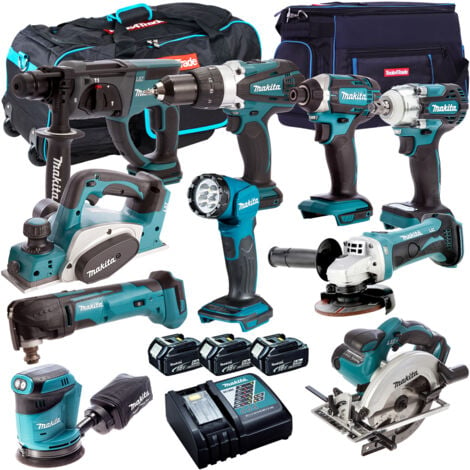 Makita 18V 9 Piece Combo Kit with 3 x 5.0Ah Batteries & Charger T4TKIT