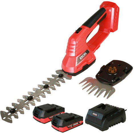 Excel 18V Hedge Trimmer & Grass Shear with 2 x 2.0Ah Batteries + Fast Charger EXL5236:18V