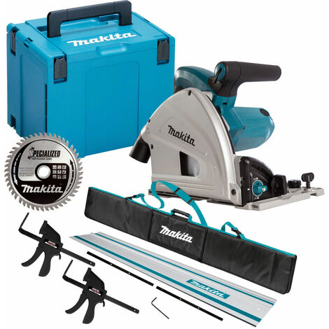 Makita SP6000J1 165mm Plunge Saw 240V with 1x1.5m Guide Rail+Clamp+Bag+Blade