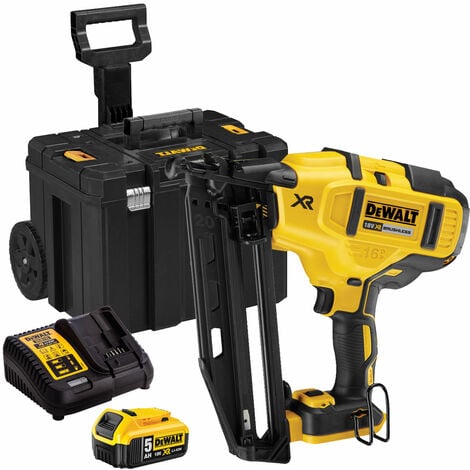 DeWalt 18V Brushless Second Fix Nailer with 1 x 5.0Ah Battery & Charger T4TKIT-827