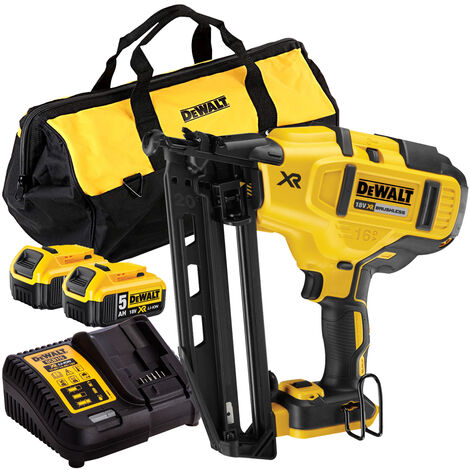 DeWalt 18V Brushless Second Fix Nailer with 2 x 5.0Ah Battery & Charger T4TKIT-829