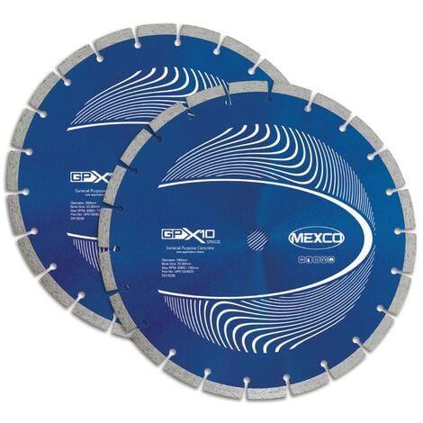 Mexco 300mm Concrete Professional Grade Diamond Blade Cutting Disc Pack of 2