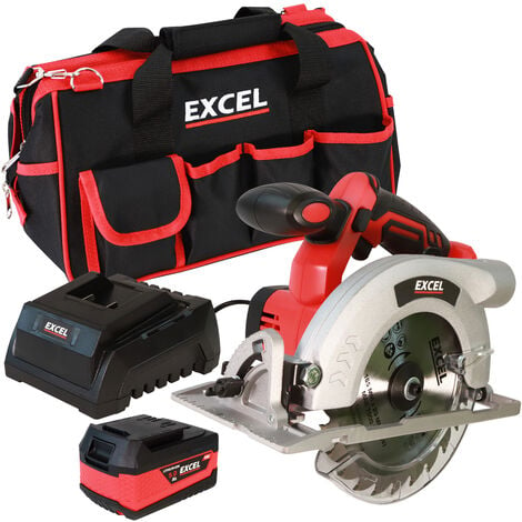 Excel 18V Cordless Circular Saw 165mm with 1 x 5.0Ah Battery Charger & Excel Bag EXL10124:18V