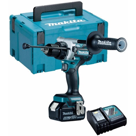 Makita DHP486Z 18V Brushless Combi Drill with 1 x 5.0Ah Battery Charger & Type 3 Case:18V