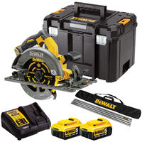 Dewalt DCS576N 54V 190mm Circular Saw with 2 x 5.0Ah Batteries & Charger in Case with Accessories