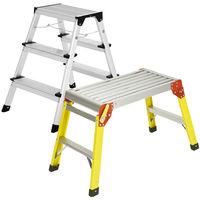 Excel Heavy Duty Lightweight 3 Step Stool Ladder with Fibreglass Folding Hop Up