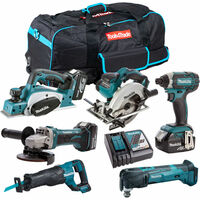 Makita 18V 6 Piece Power Tool Kit with 3 x 5.0Ah Batteries & Charger T4TKIT-186