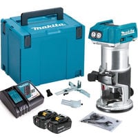 Makita DRT50ZJ 18V 1/4" Router Trimmer with 2 x 5.0Ah Battery & Charger in Case