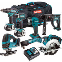 Makita 18V 7 Piece Cordless Kit with 3 x 5.0Ah Batteries & Charger T4TKIT-205
