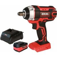 Excel 18V Cordless Impact Wrench 1/2" with 1 x 5.0Ah Battery & Charger:18V