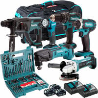 Makita 18V 9 Piece Combo Kit with 3 x 5.0Ah Batteries & Charger T4TKIT