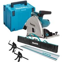 Makita SP6000J1 240V 165mm Plunge Saw with 1 x Rails, Connector Bar, Clamp & Bag