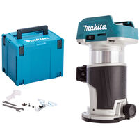 Makita 18V 2 Speed Combi Drill & Brushless Router Trimmer with Makpac Case T4TKIT-477