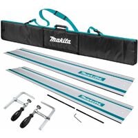 Makita 2 x 1.5m Plunge Saw Guide Rail in Bag with Connector & Clamp