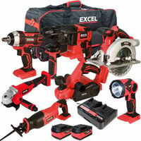 Excel 18V 7 Piece Power Tool Kit with 2 x 5.0Ah Batteries EXL10206:18V