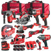 Milwaukee 18V Cordless 11 Piece Tool Kit with 6 x 5.0Ah Batteries & Charger in Bag T4TKIT-516