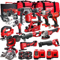 Milwaukee 18V Cordless 14 Piece Tool Kit with 4 x 5.0Ah Batteries & Charger in Bag T4TKIT-13500