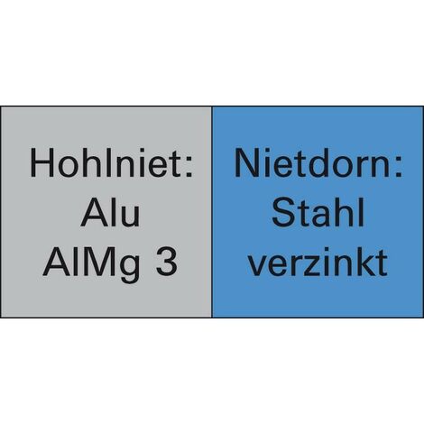 Gesipa 216412017 écrou rivet aveugle M4 6x 12.0 aluminium tête fraisée 500  pcs