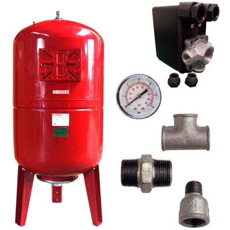 Réservoir vessie vertical 200L – Gestion de pression optimisée – Manomètre intégré – Installation facile pour pompes jusqu'à 10 bars – LBP