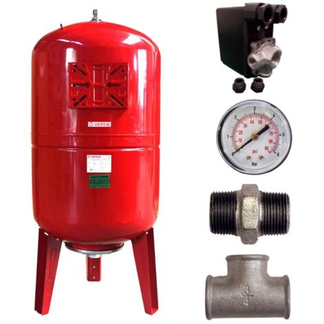 Réservoir à vessie vertical 100L – Gestion de pression optimisée – Manomètre intégré – Installation facile pour irrigation et industrie – LBP