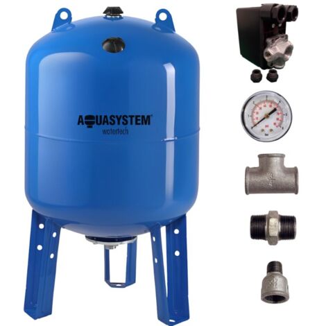Réservoir vessie AQUASYSTEM vertical 200L – Pression 10 bars – Manomètre intégré – Installation simplifiée pour irrigation et eau domestique – LBP
