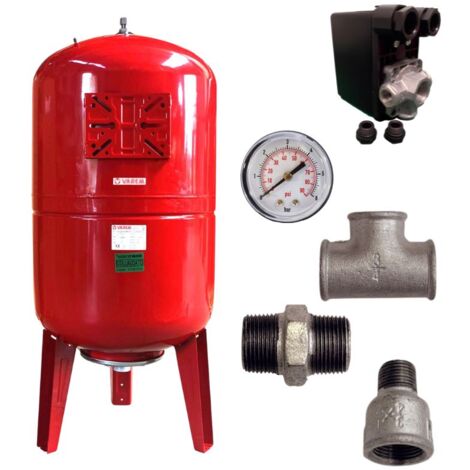 Réservoir à vessie vertical 300L – Pression 10 bars – Manomètre intégré pour contrôle précis – Kit pour gestion de l'eau – LBP